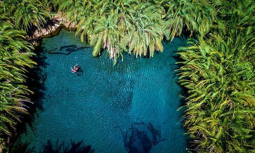 Chemka Hot Springs turquoise pool near Moshi Tanzania