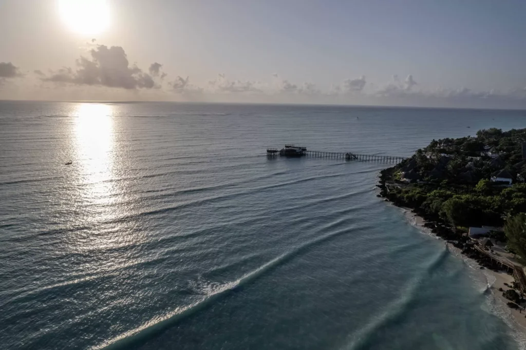Zanzibar coastline aerial view